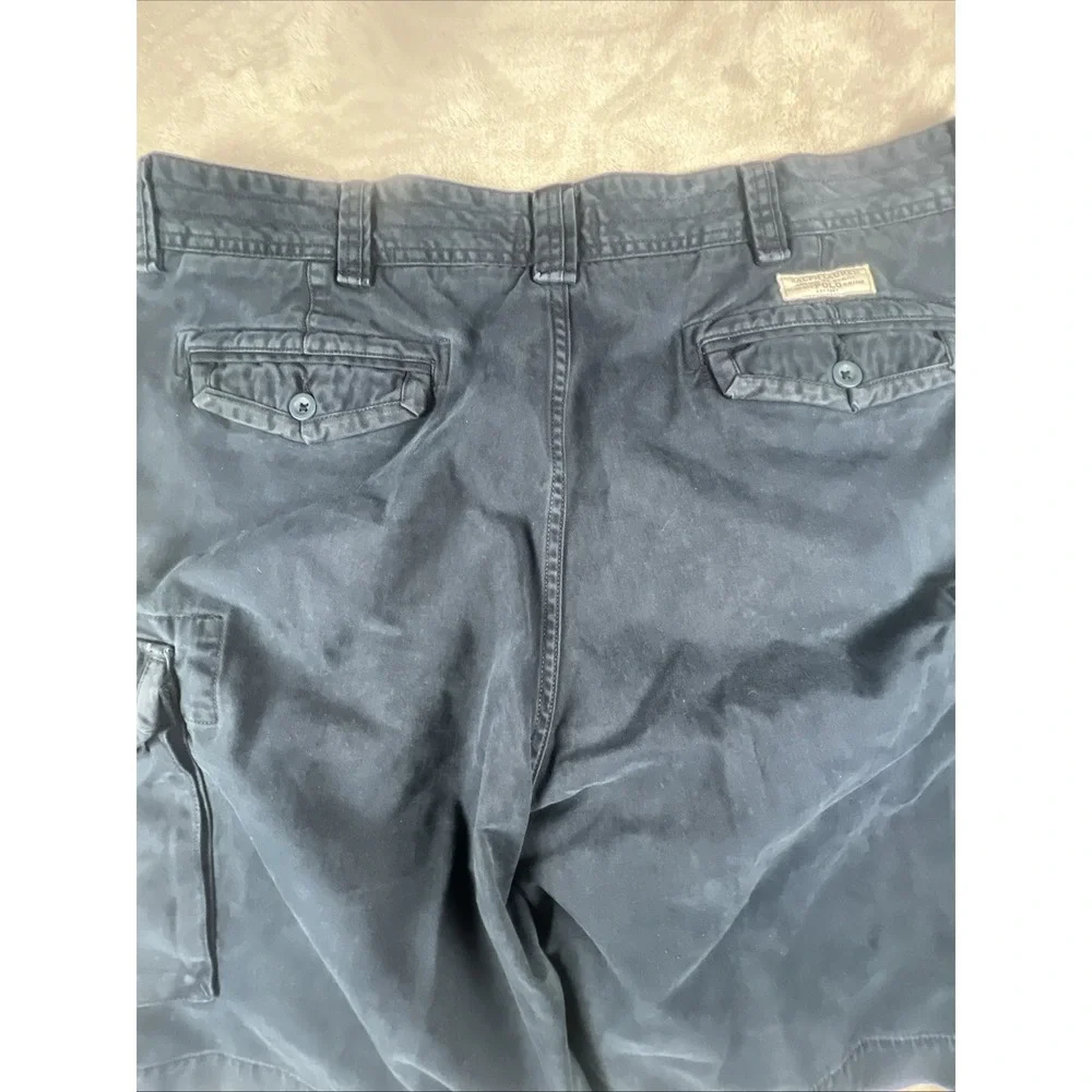 Polo Ralph Lauren Cargo Shorts Men‎ 42L Navy Blue Classic Fit Chino Pockets Flap